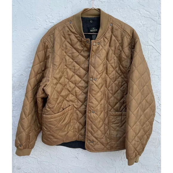 Redhead Mens Long Sleeve Quilted Double Hoodie Jacket Brown Sz XXL - Picture 2 of 14